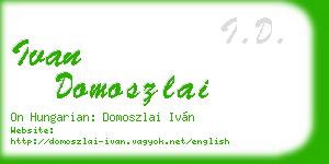 ivan domoszlai business card